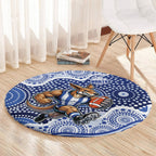 North Melbourne Kangaroos Round Carpet Aboriginal Dot Pattern - Football Mascot Heritage Pride