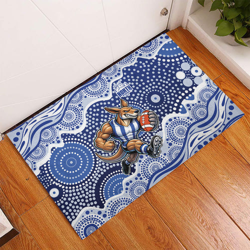 North Melbourne Kangaroos Rubber Doormat Aboriginal Dot Pattern - Football Mascot Heritage Pride
