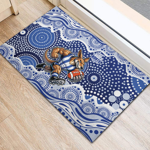 North Melbourne Kangaroos Rubber Doormat Aboriginal Dot Pattern - Football Mascot Heritage Pride