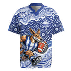 North Melbourne Kangaroos Rugby Jersey Aboriginal Dot Pattern - Football Mascot Heritage Pride