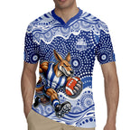 North Melbourne Kangaroos Rugby Jersey Aboriginal Dot Pattern - Football Mascot Heritage Pride