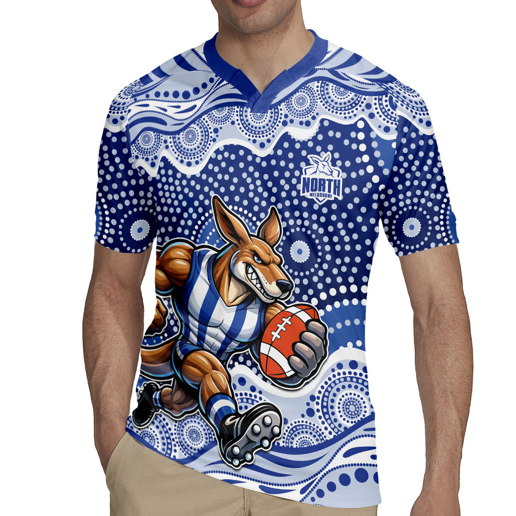 North Melbourne Kangaroos Rugby Jersey Aboriginal Dot Pattern - Football Mascot Heritage Pride