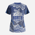 North Melbourne Kangaroos Scrub Top Aboriginal Dot Pattern - Football Mascot Heritage Pride