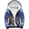 North Melbourne Kangaroos Sherpa Hoodie Aboriginal Dot Pattern - Football Mascot Heritage Pride