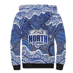 North Melbourne Kangaroos Sherpa Hoodie Aboriginal Dot Pattern - Football Mascot Heritage Pride