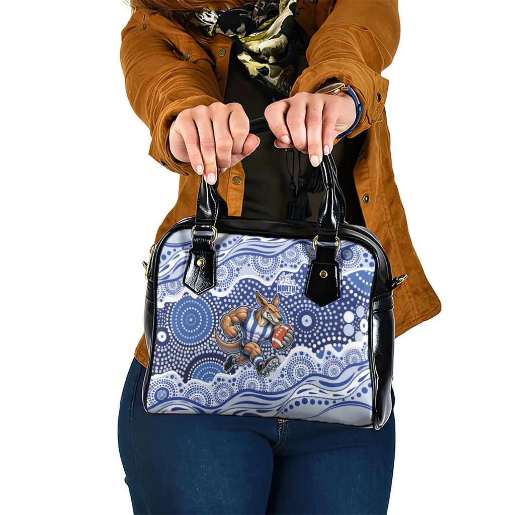 North Melbourne Kangaroos Shoulder Handbag Aboriginal Dot Pattern - Football Mascot Heritage Pride
