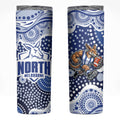 North Melbourne Kangaroos Skinny Tumbler Aboriginal Dot Pattern - Football Mascot Heritage Pride