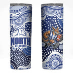North Melbourne Kangaroos Skinny Tumbler Aboriginal Dot Pattern - Football Mascot Heritage Pride