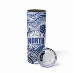 North Melbourne Kangaroos Skinny Tumbler Aboriginal Dot Pattern - Football Mascot Heritage Pride