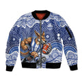 North Melbourne Kangaroos Sleeve Zip Bomber Jacket Aboriginal Dot Pattern - Football Mascot Heritage Pride