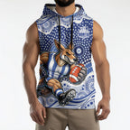 North Melbourne Kangaroos Sleeveless Hoodie Aboriginal Dot Pattern - Football Mascot Heritage Pride