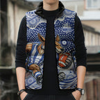 North Melbourne Kangaroos Sleeveless Puffer Jacket Aboriginal Dot Pattern - Football Mascot Heritage Pride