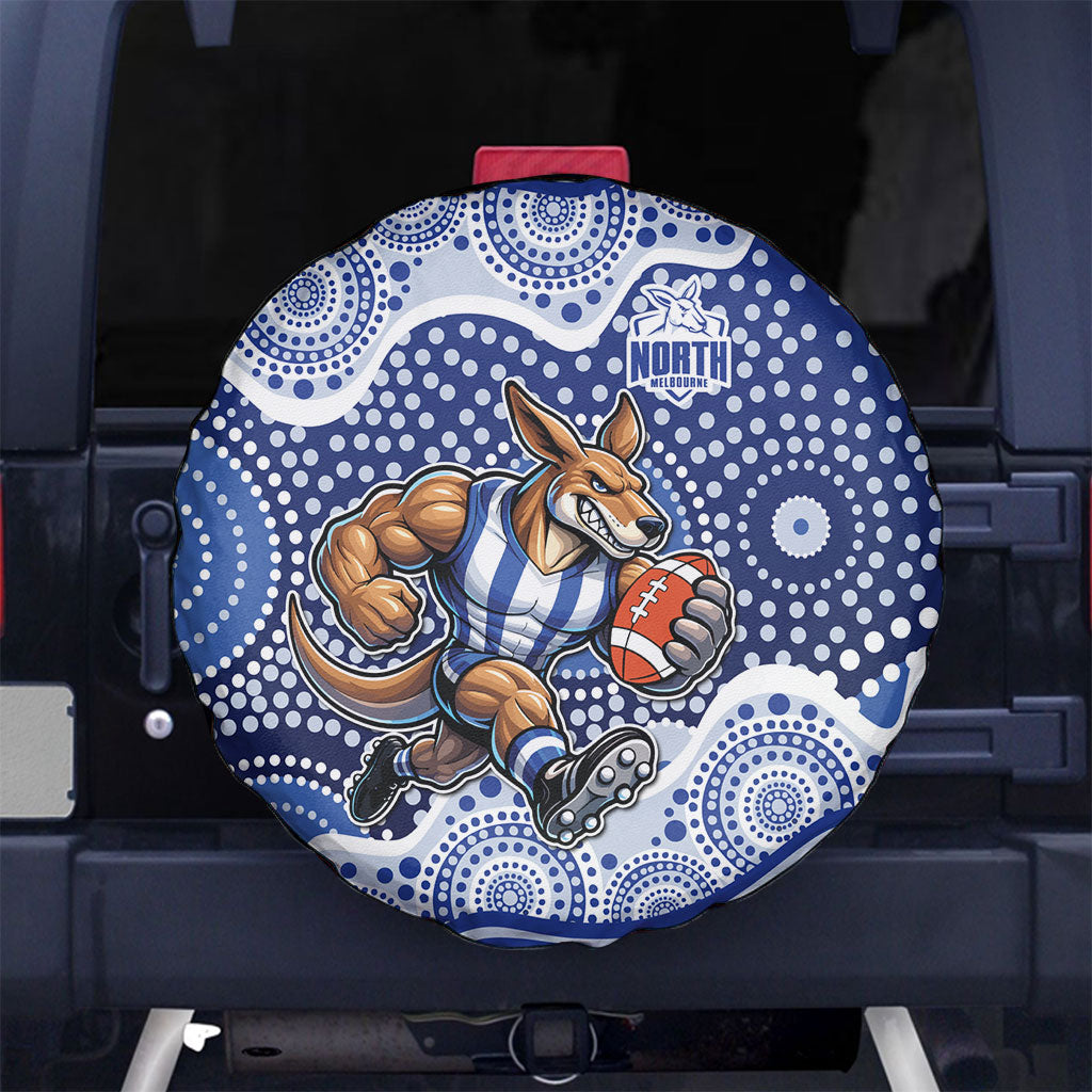 North Melbourne Kangaroos Spare Tire Cover Aboriginal Dot Pattern - Football Mascot Heritage Pride
