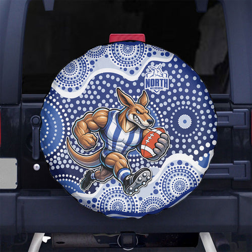 North Melbourne Kangaroos Spare Tire Cover Aboriginal Dot Pattern - Football Mascot Heritage Pride