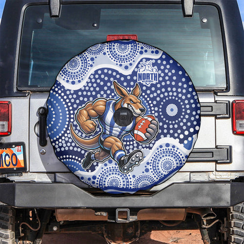 North Melbourne Kangaroos Spare Tire Cover Aboriginal Dot Pattern - Football Mascot Heritage Pride