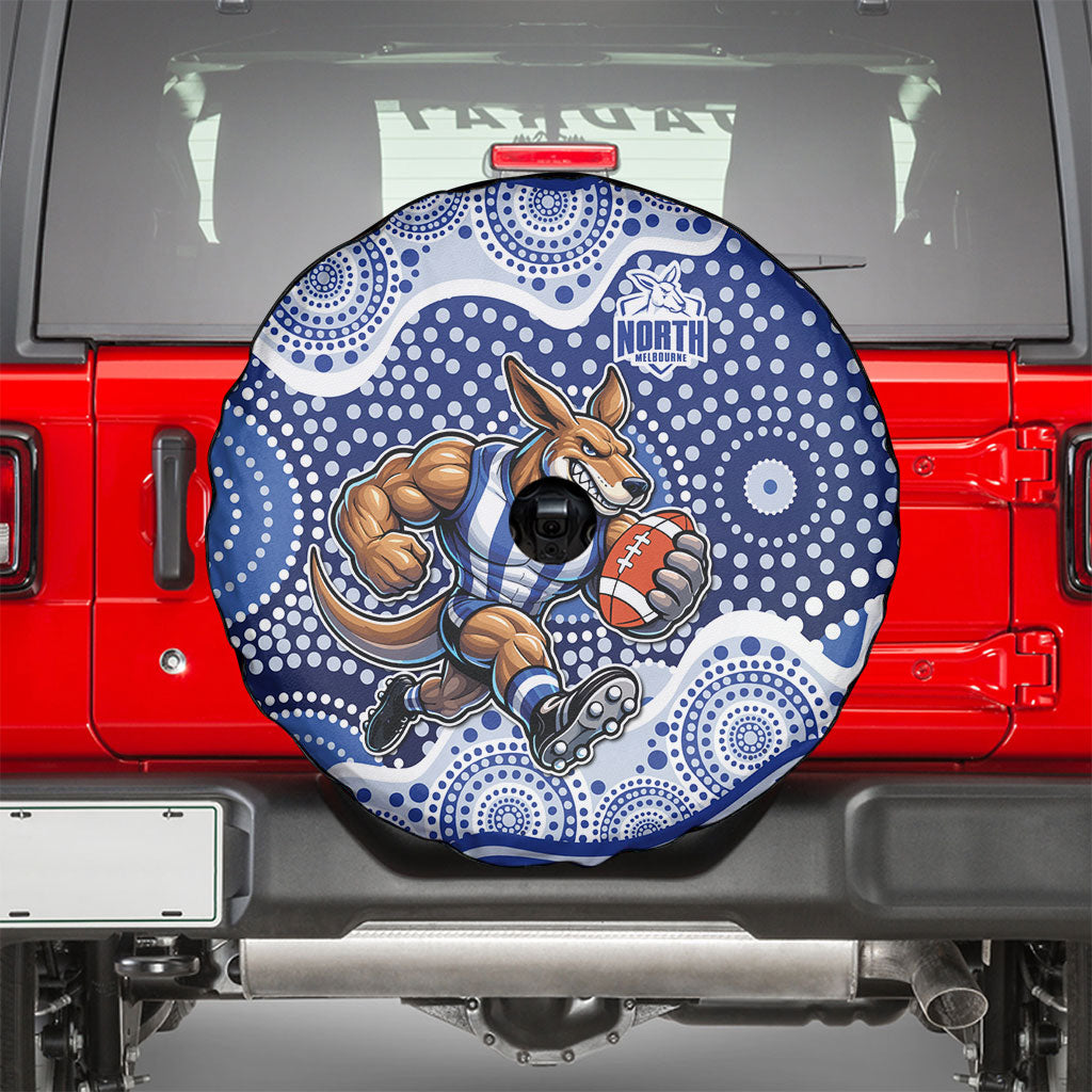 North Melbourne Kangaroos Spare Tire Cover Aboriginal Dot Pattern - Football Mascot Heritage Pride