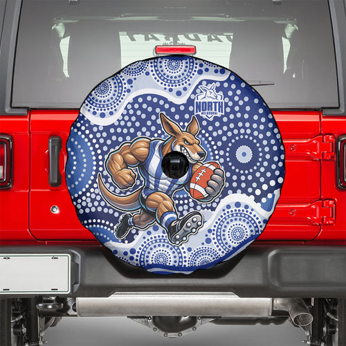 North Melbourne Kangaroos Spare Tire Cover Aboriginal Dot Pattern - Football Mascot Heritage Pride