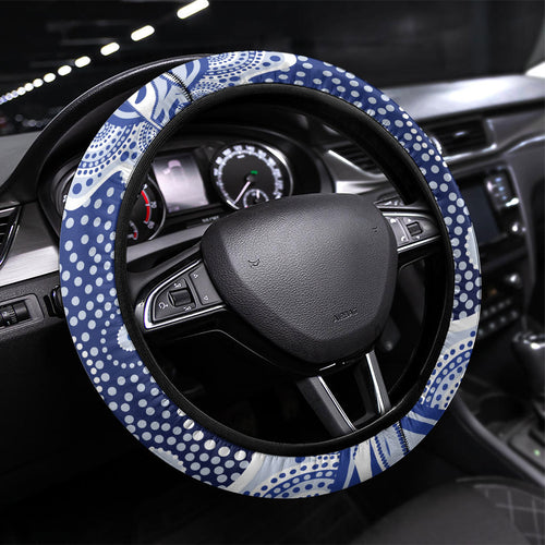 North Melbourne Kangaroos Steering Wheel Cover Aboriginal Dot Pattern - Football Mascot Heritage Pride