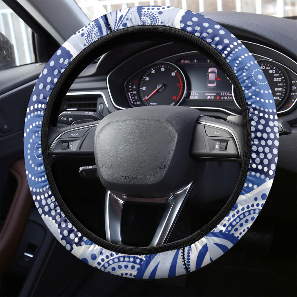 North Melbourne Kangaroos Steering Wheel Cover Aboriginal Dot Pattern - Football Mascot Heritage Pride