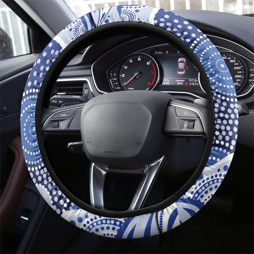 North Melbourne Kangaroos Steering Wheel Cover Aboriginal Dot Pattern - Football Mascot Heritage Pride
