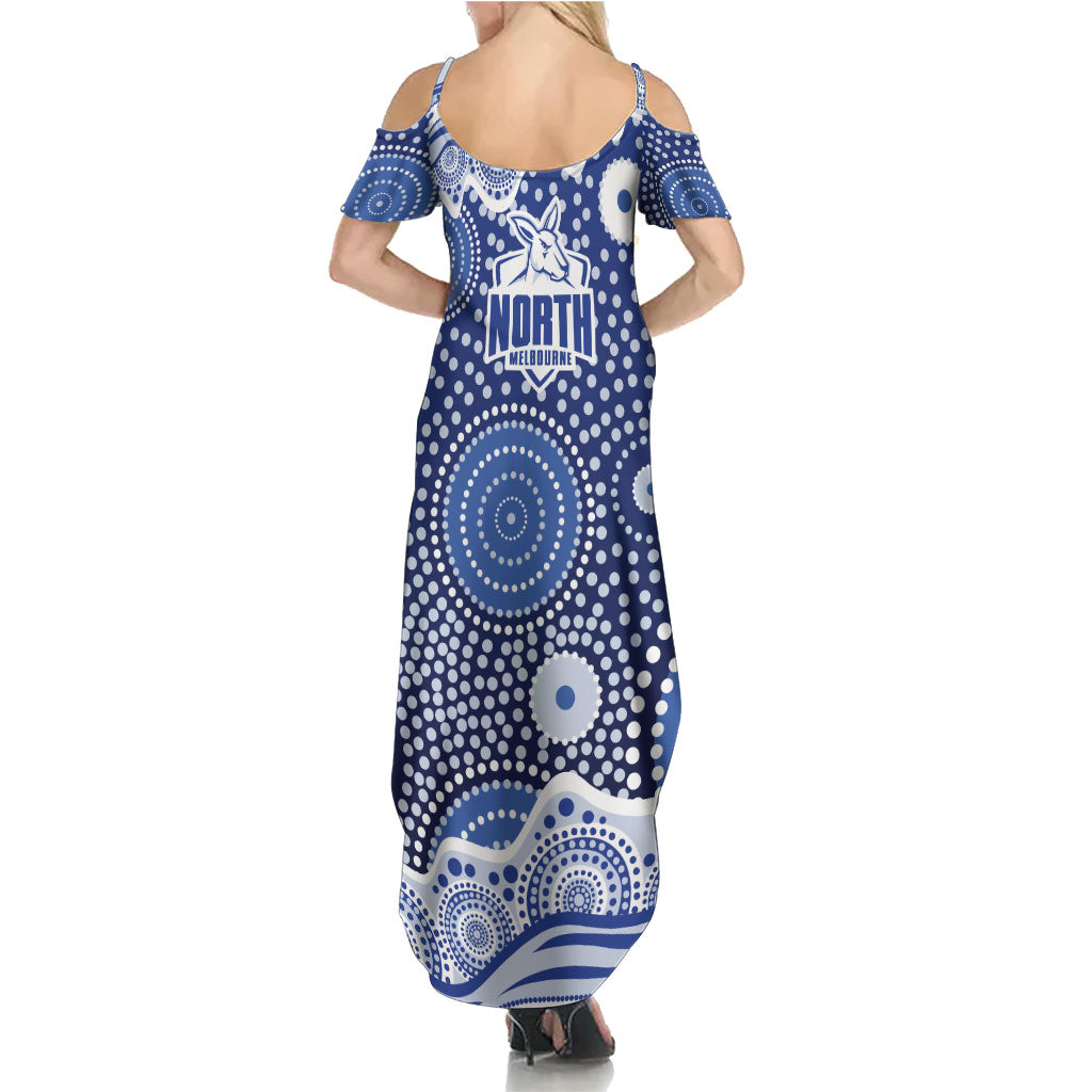North Melbourne Kangaroos Summer Maxi Dress Aboriginal Dot Pattern - Football Mascot Heritage Pride