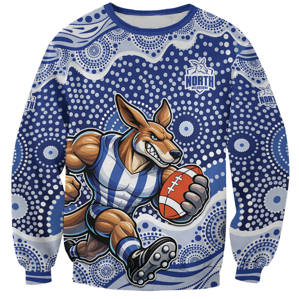 North Melbourne Kangaroos Sweatshirt Aboriginal Dot Pattern - Football Mascot Heritage Pride