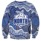 North Melbourne Kangaroos Sweatshirt Aboriginal Dot Pattern - Football Mascot Heritage Pride