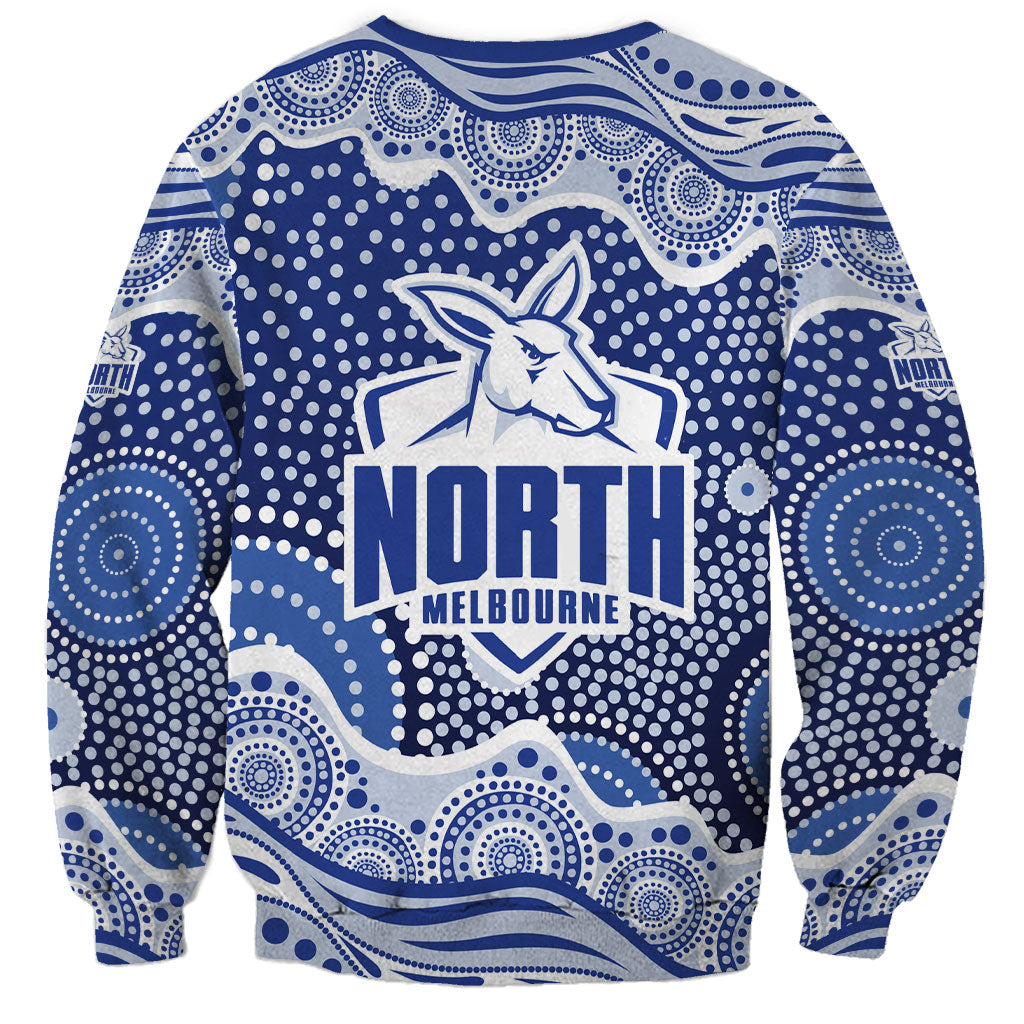 North Melbourne Kangaroos Sweatshirt Aboriginal Dot Pattern - Football Mascot Heritage Pride