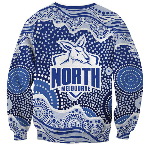 North Melbourne Kangaroos Sweatshirt Aboriginal Dot Pattern - Football Mascot Heritage Pride