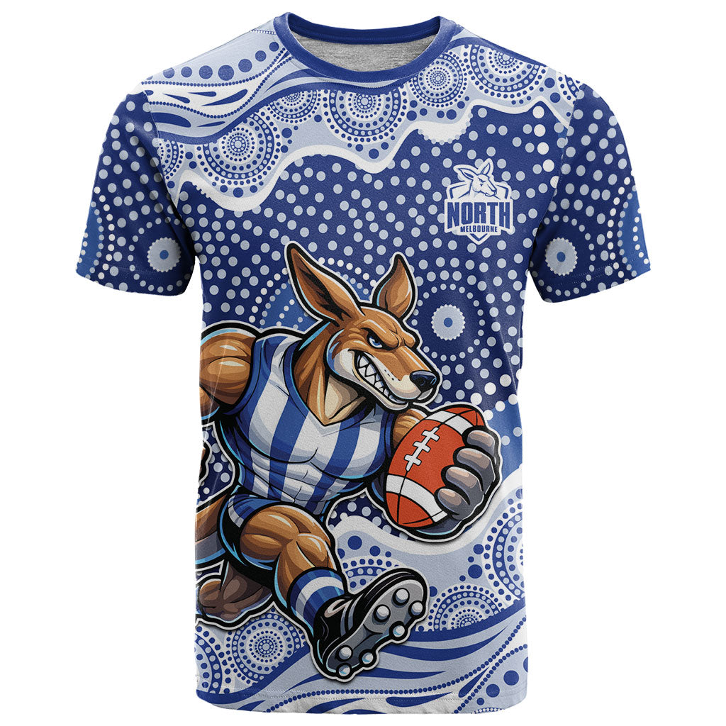 North Melbourne Kangaroos T Shirt Aboriginal Dot Pattern - Football Mascot Heritage Pride