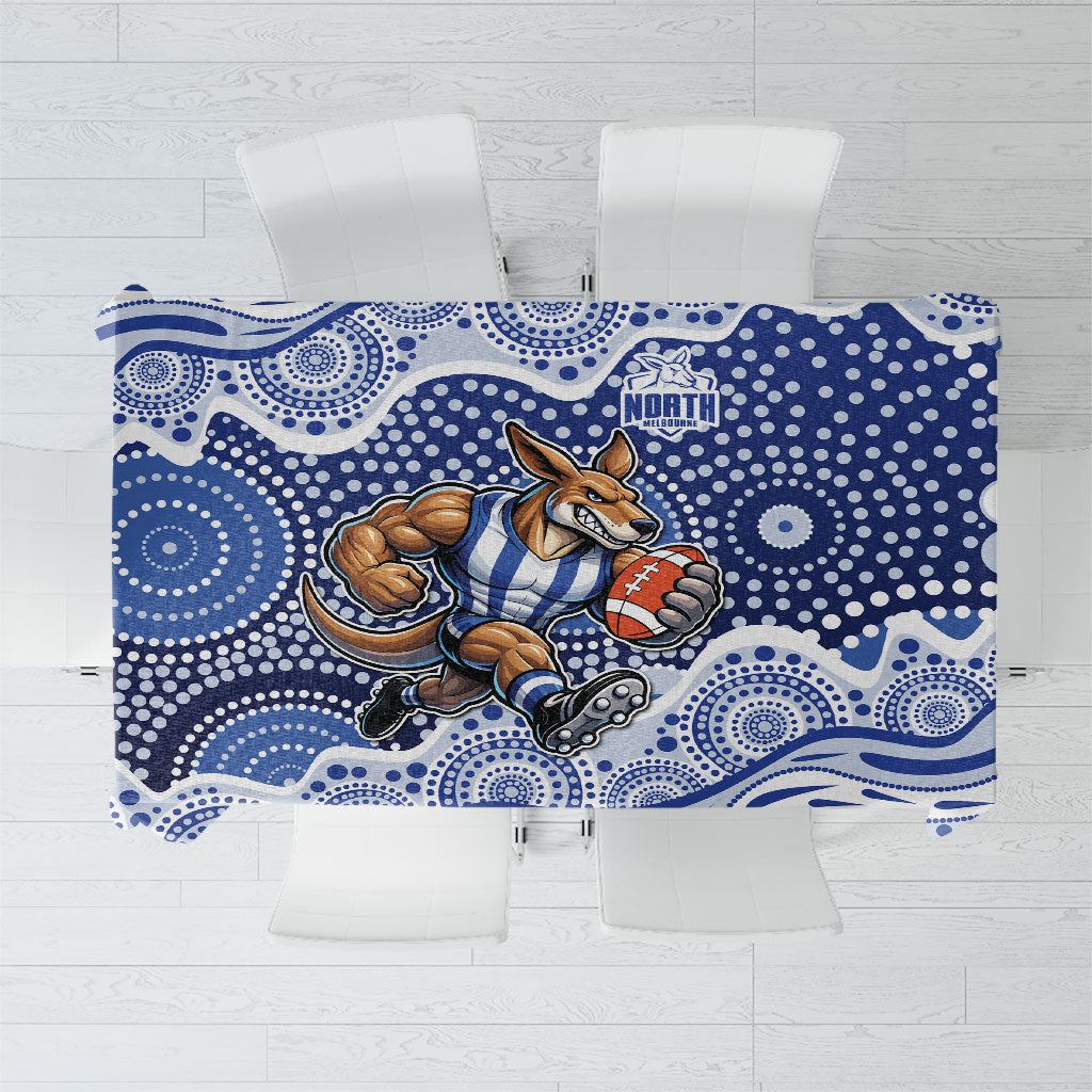 North Melbourne Kangaroos Tablecloth Aboriginal Dot Pattern - Football Mascot Heritage Pride