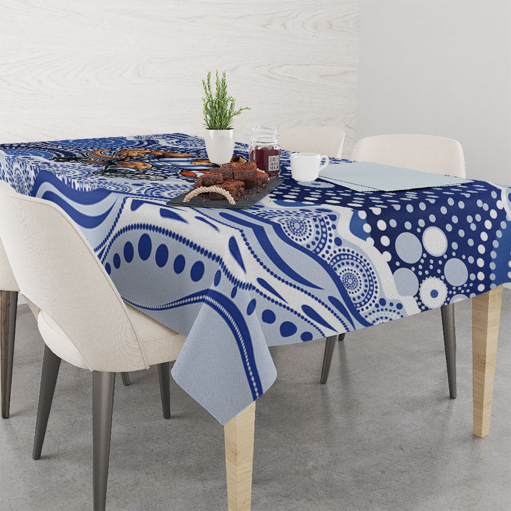 North Melbourne Kangaroos Tablecloth Aboriginal Dot Pattern - Football Mascot Heritage Pride