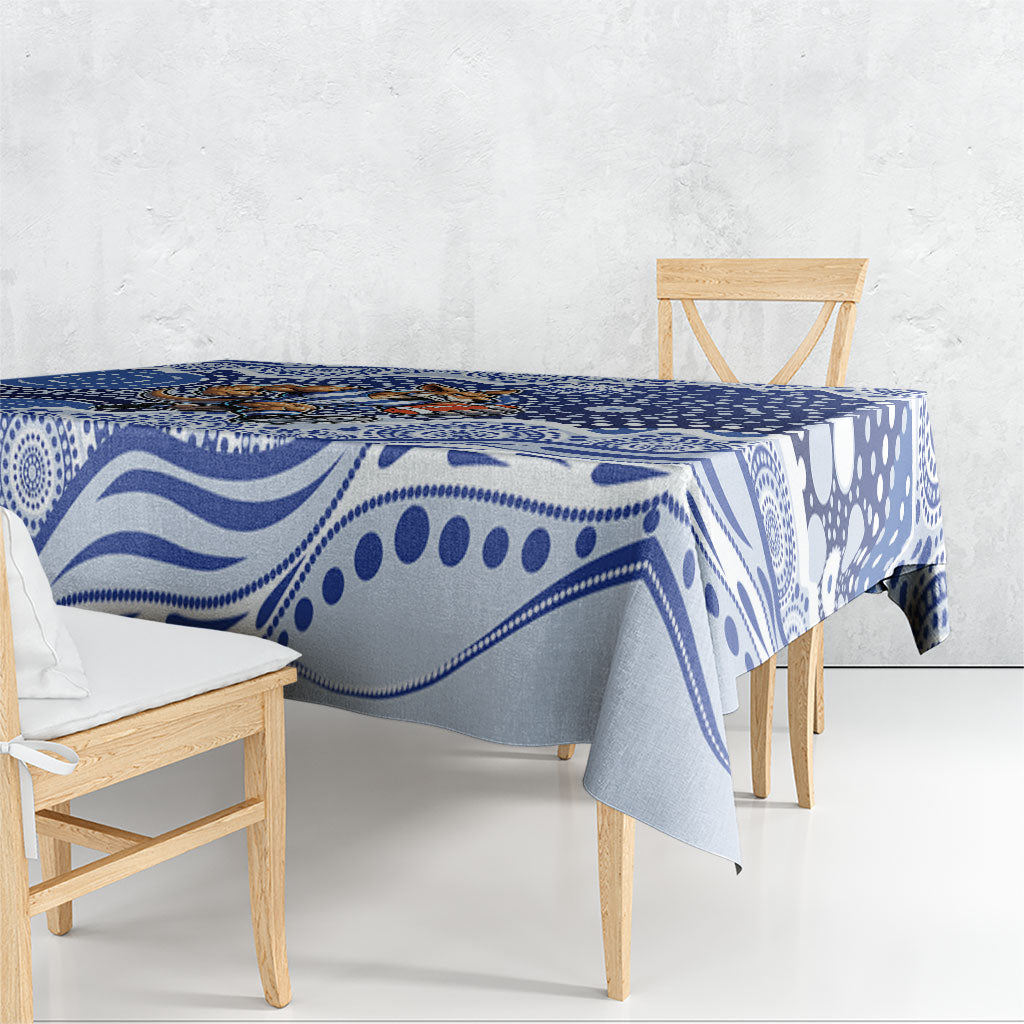 North Melbourne Kangaroos Tablecloth Aboriginal Dot Pattern - Football Mascot Heritage Pride