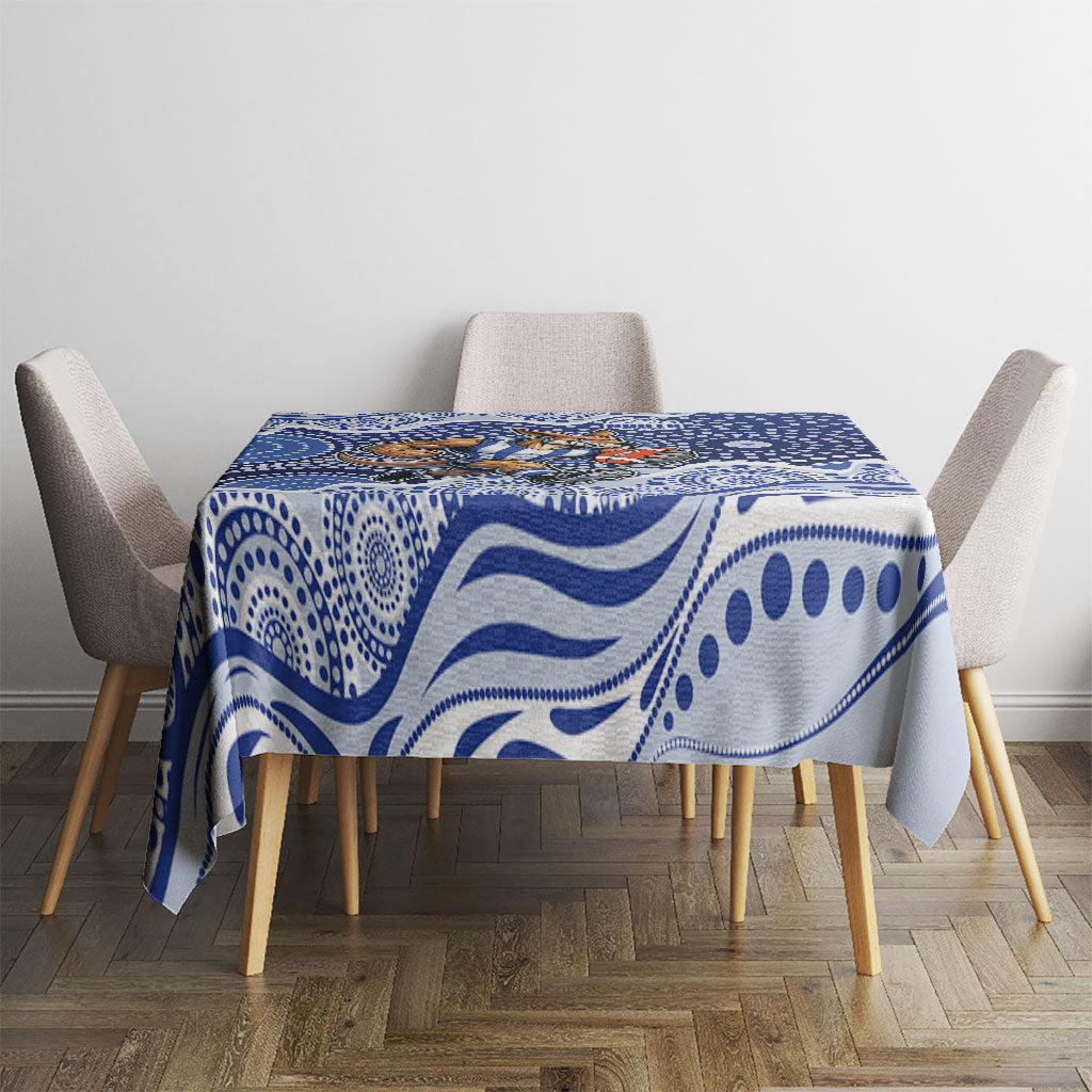 North Melbourne Kangaroos Tablecloth Aboriginal Dot Pattern - Football Mascot Heritage Pride
