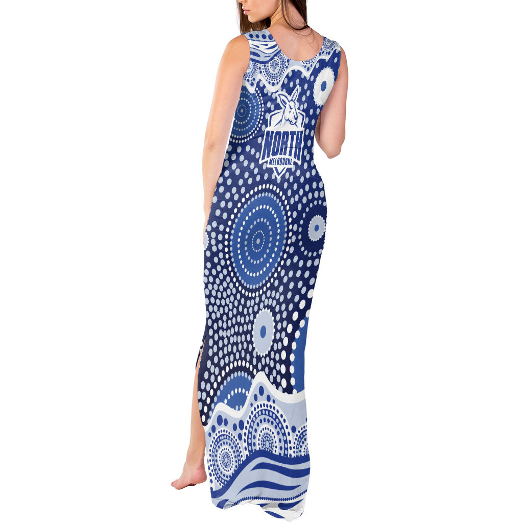 North Melbourne Kangaroos Tank Maxi Dress Aboriginal Dot Pattern - Football Mascot Heritage Pride