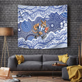 North Melbourne Kangaroos Tapestry Aboriginal Dot Pattern - Football Mascot Heritage Pride