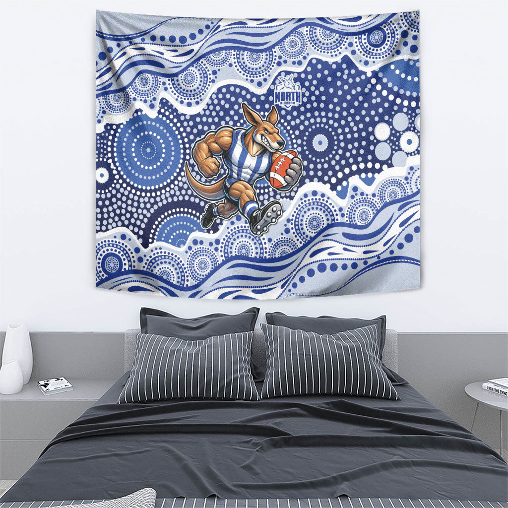 North Melbourne Kangaroos Tapestry Aboriginal Dot Pattern - Football Mascot Heritage Pride