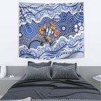 North Melbourne Kangaroos Tapestry Aboriginal Dot Pattern - Football Mascot Heritage Pride