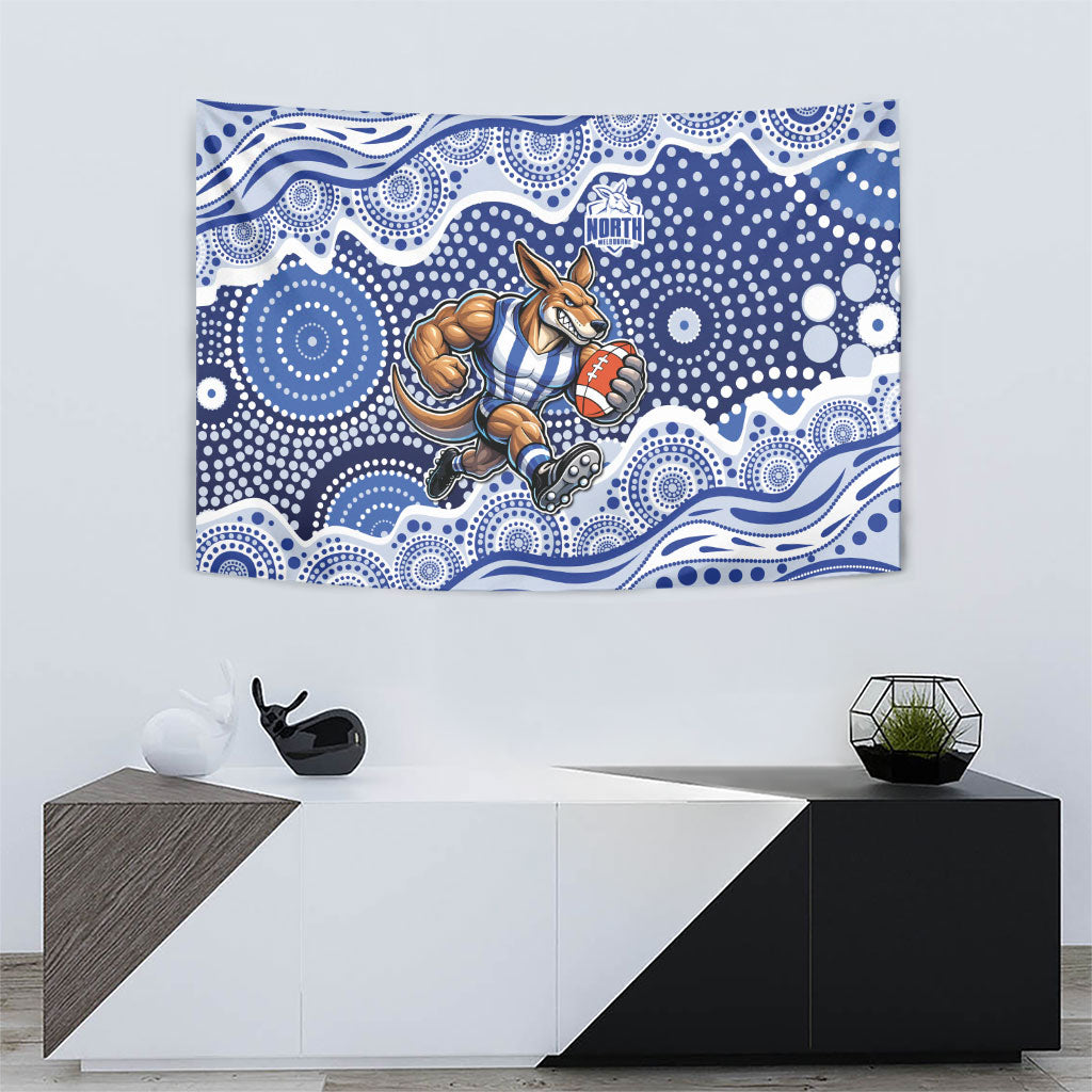 North Melbourne Kangaroos Tapestry Aboriginal Dot Pattern - Football Mascot Heritage Pride
