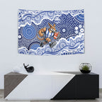 North Melbourne Kangaroos Tapestry Aboriginal Dot Pattern - Football Mascot Heritage Pride