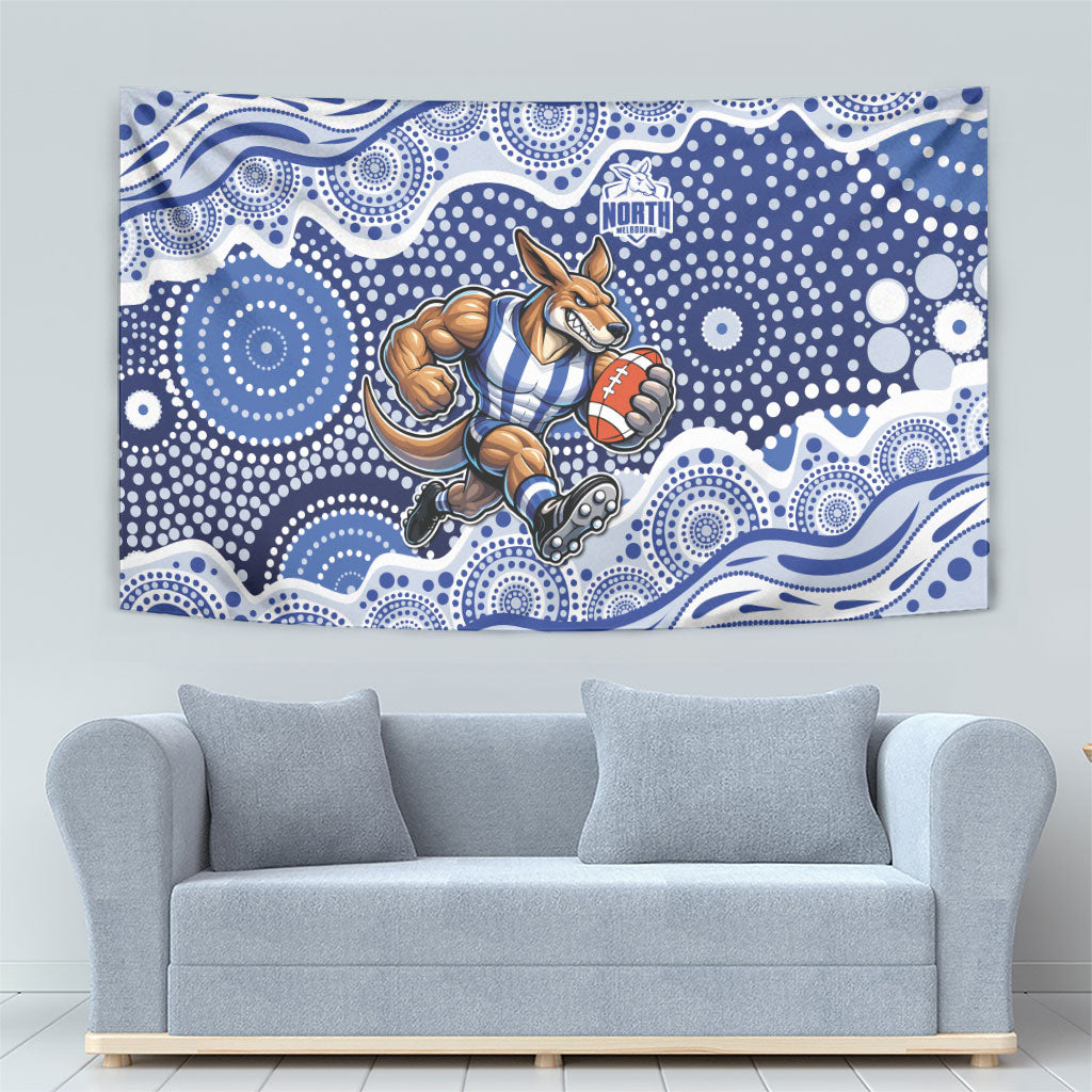 North Melbourne Kangaroos Tapestry Aboriginal Dot Pattern - Football Mascot Heritage Pride