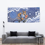 North Melbourne Kangaroos Tapestry Aboriginal Dot Pattern - Football Mascot Heritage Pride