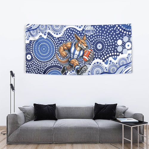 North Melbourne Kangaroos Tapestry Aboriginal Dot Pattern - Football Mascot Heritage Pride