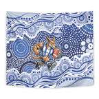 North Melbourne Kangaroos Tapestry Aboriginal Dot Pattern - Football Mascot Heritage Pride