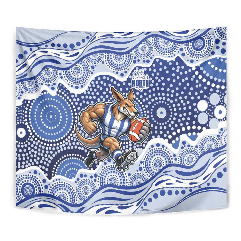 North Melbourne Kangaroos Tapestry Aboriginal Dot Pattern - Football Mascot Heritage Pride