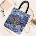 North Melbourne Kangaroos Tote Bag Aboriginal Dot Pattern - Football Mascot Heritage Pride