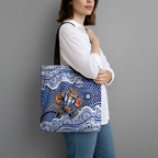 North Melbourne Kangaroos Tote Bag Aboriginal Dot Pattern - Football Mascot Heritage Pride