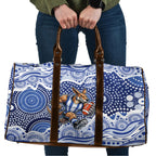 North Melbourne Kangaroos Travel Bag Aboriginal Dot Pattern - Football Mascot Heritage Pride