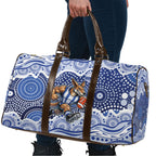 North Melbourne Kangaroos Travel Bag Aboriginal Dot Pattern - Football Mascot Heritage Pride