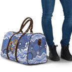 North Melbourne Kangaroos Travel Bag Aboriginal Dot Pattern - Football Mascot Heritage Pride